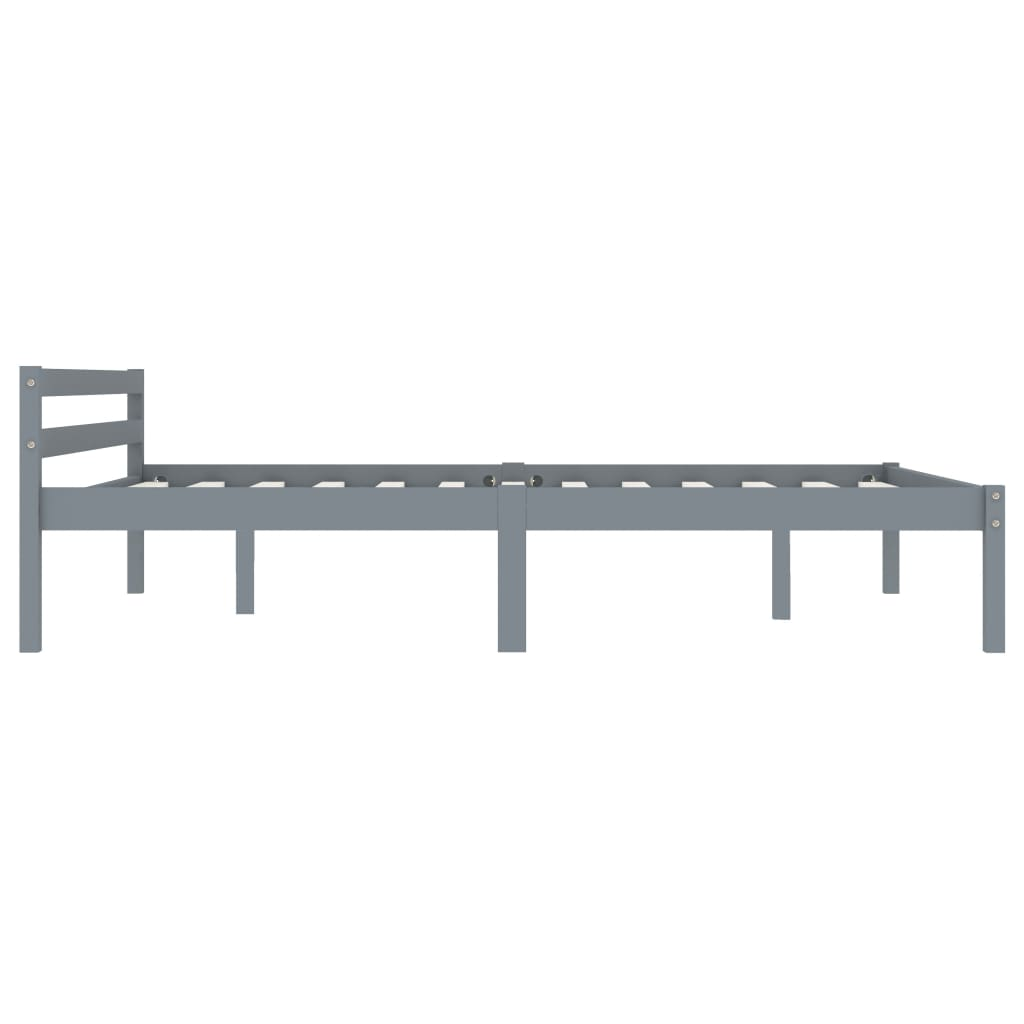 vidaXL Bed Frame Grey Solid Pine Wood 120x200 cm