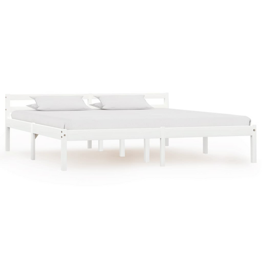 vidaXL Bed Frame White Solid Pine Wood 160x200 cm