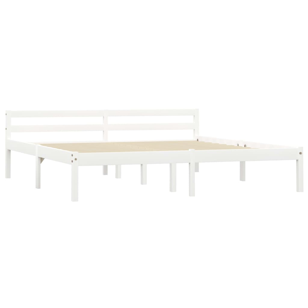 vidaXL Bed Frame White Solid Pine Wood 160x200 cm