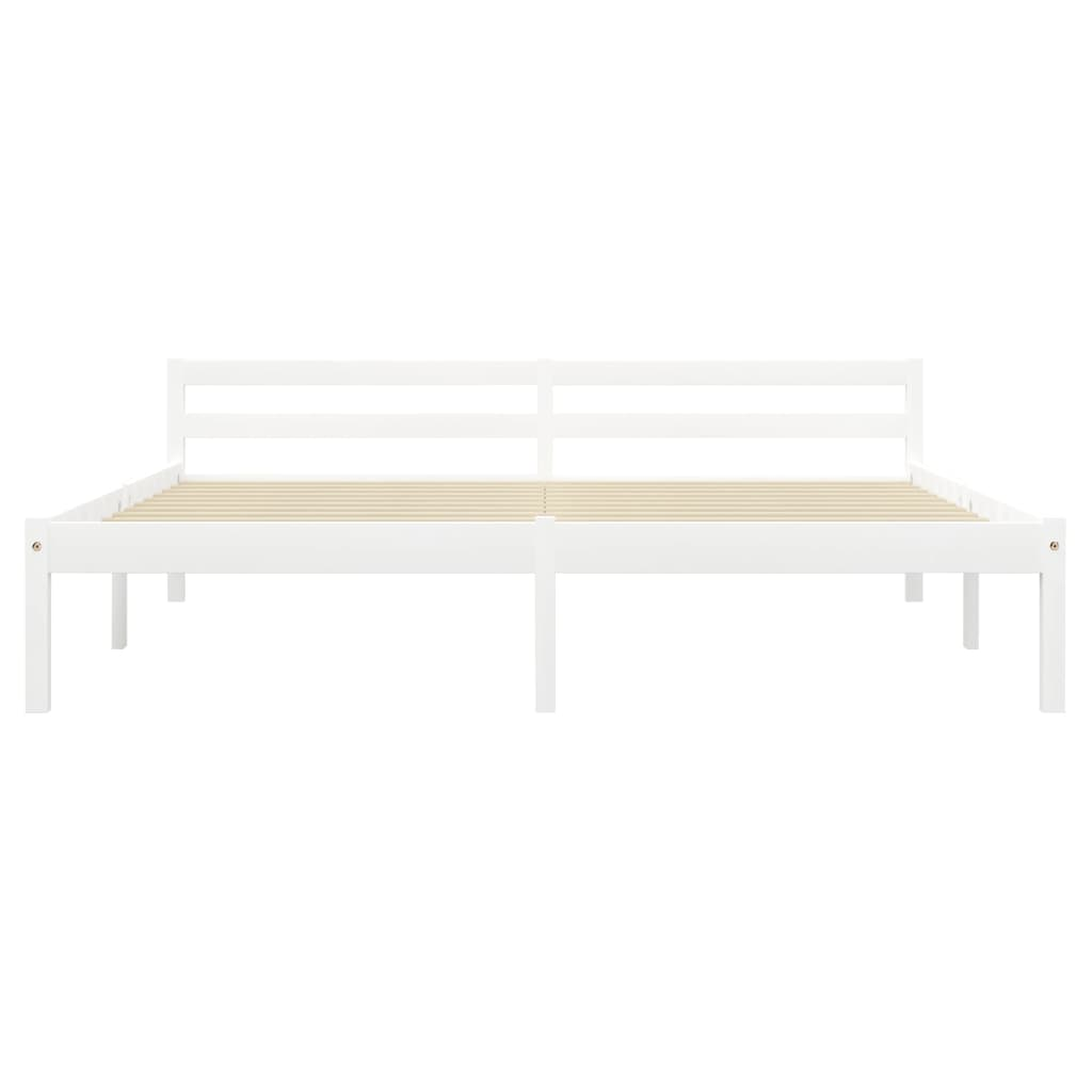 vidaXL Bed Frame White Solid Pine Wood 160x200 cm