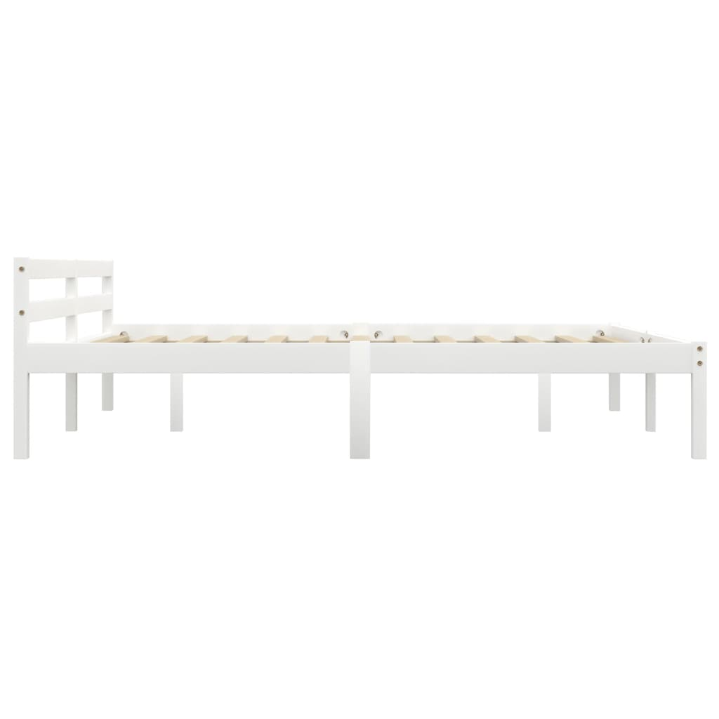 vidaXL Bed Frame White Solid Pine Wood 160x200 cm