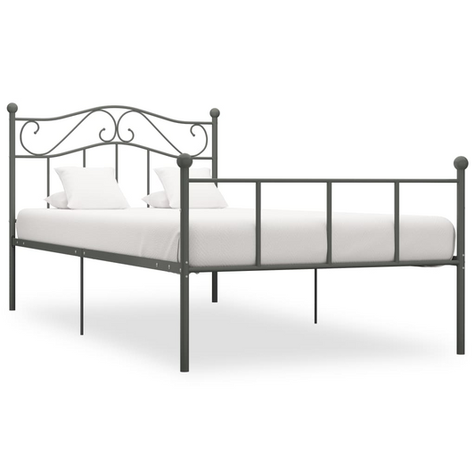 vidaXL Bed Frame Grey Metal 90x200 cm