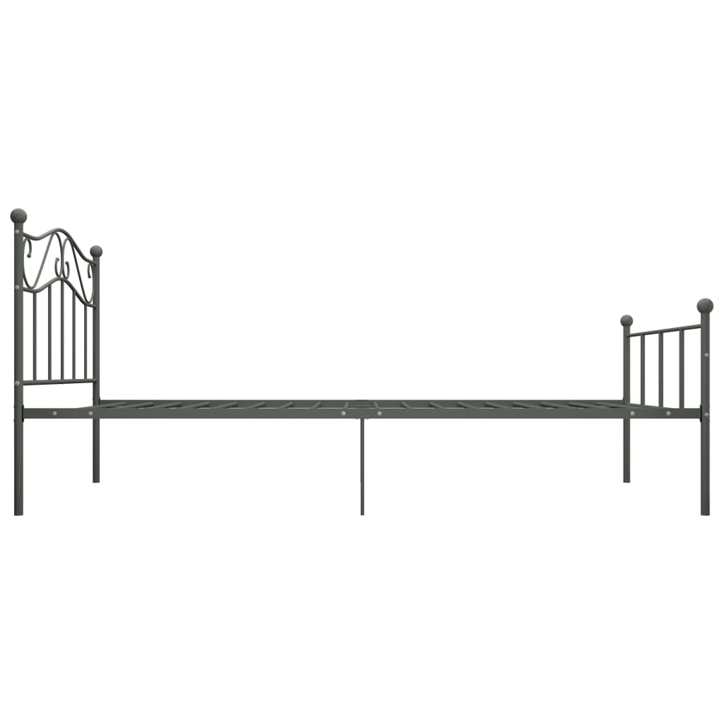 vidaXL Bed Frame Grey Metal 90x200 cm