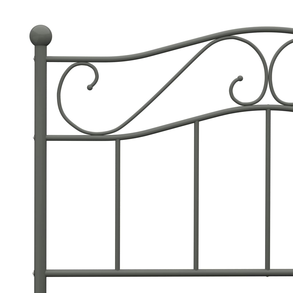 vidaXL Bed Frame Grey Metal 90x200 cm