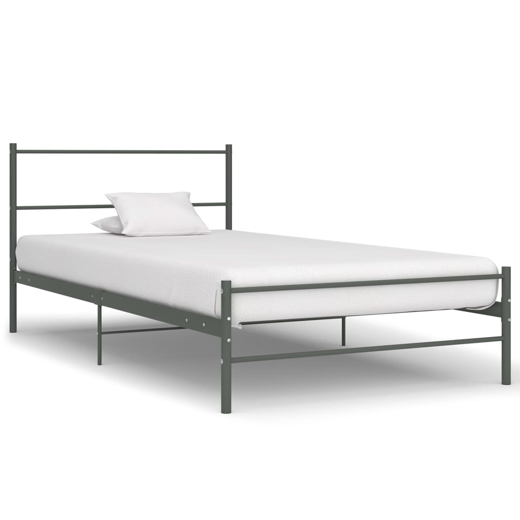 vidaXL Bed Frame Grey Metal 100x200 cm