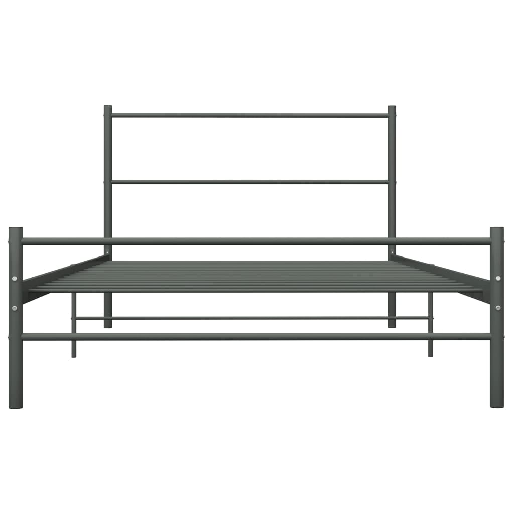 vidaXL Bed Frame Grey Metal 100x200 cm