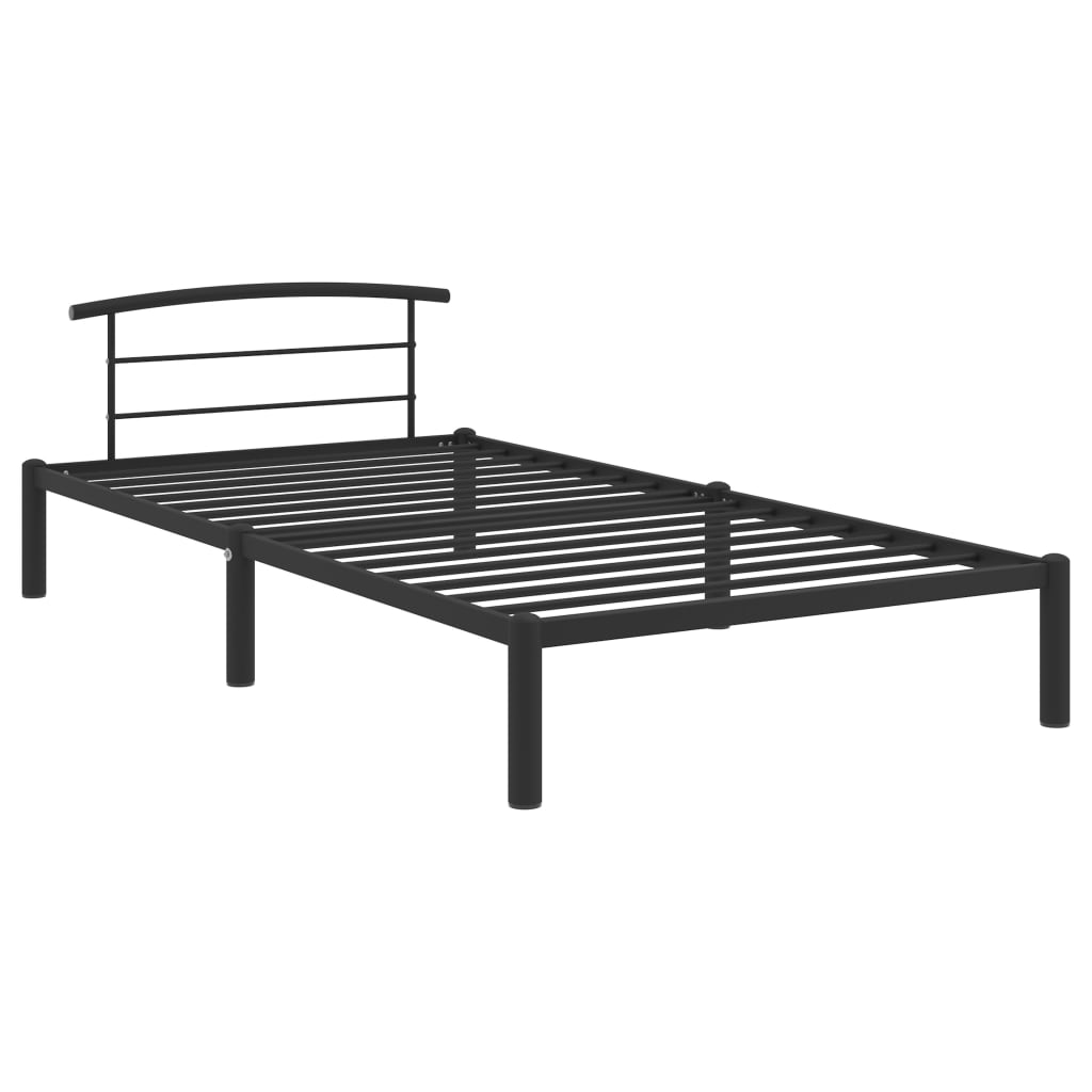 vidaXL Bed Frame Black Metal 100x200 cm