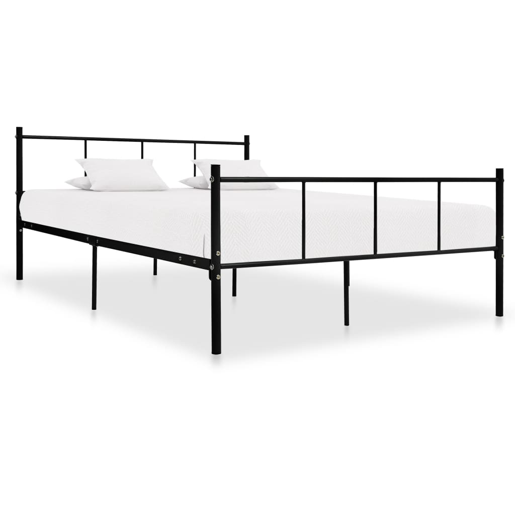 vidaXL Bed Frame Black Metal 160x200 cm