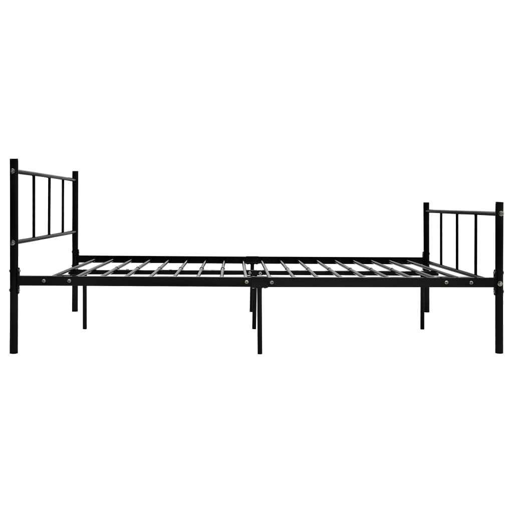 vidaXL Bed Frame Black Metal 160x200 cm