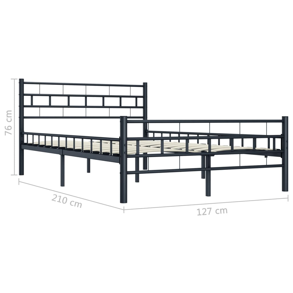 vidaXL Bed Frame Black Metal 120x200 cm