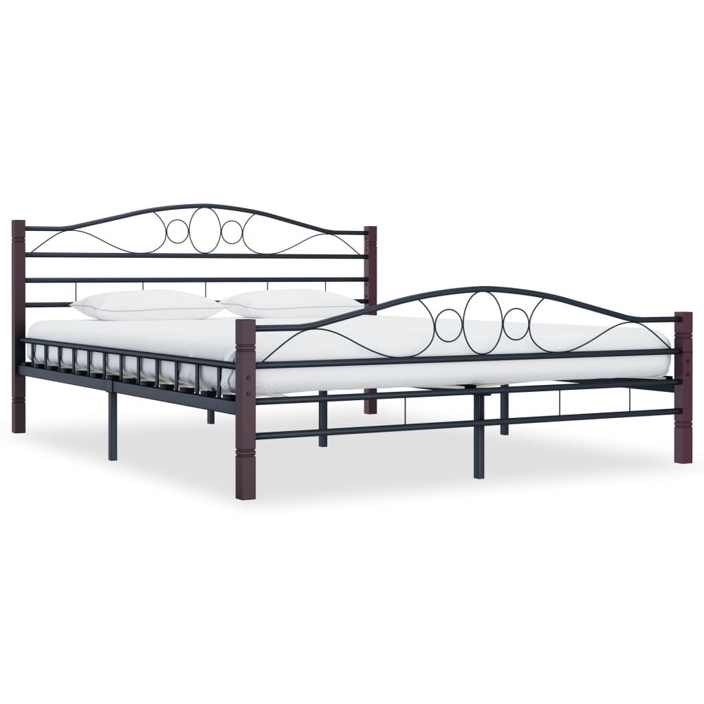 vidaXL Bed Frame Black Metal 200x200 cm