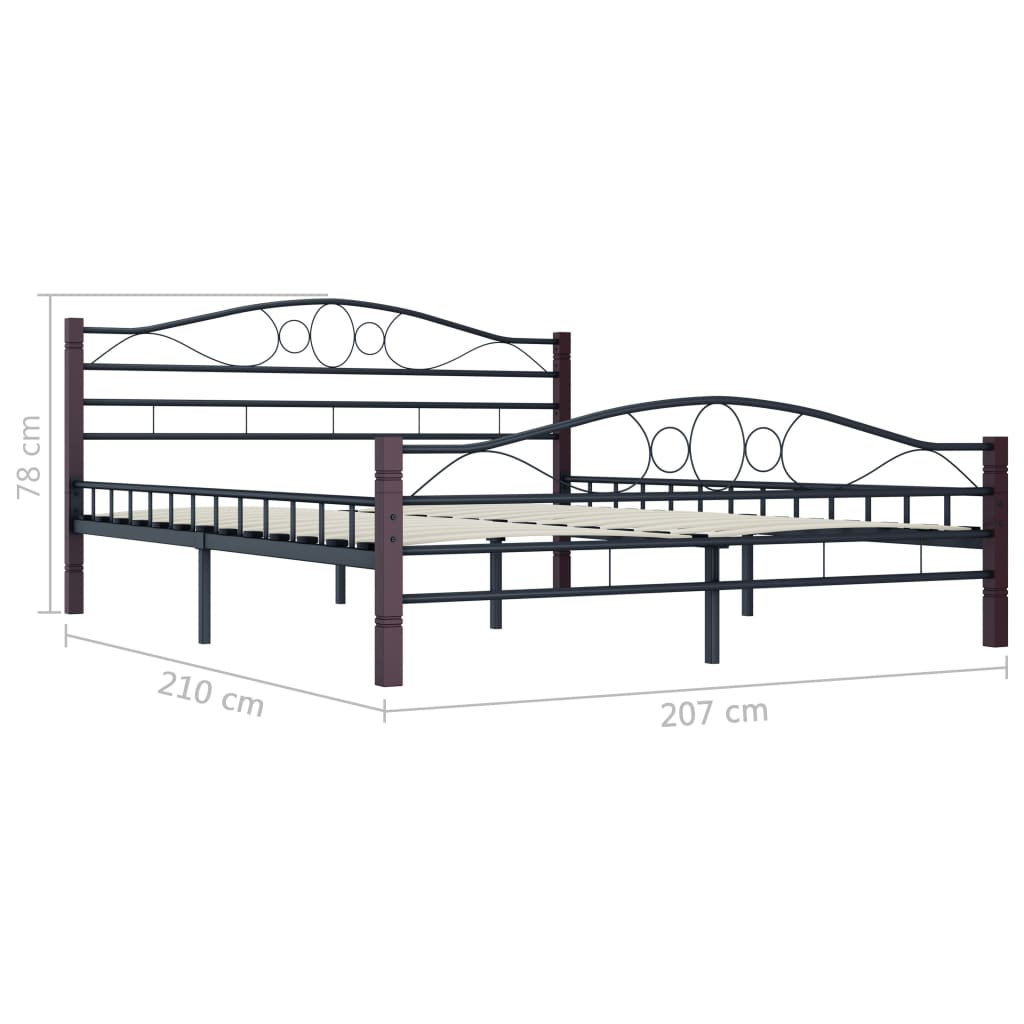 vidaXL Bed Frame Black Metal 200x200 cm