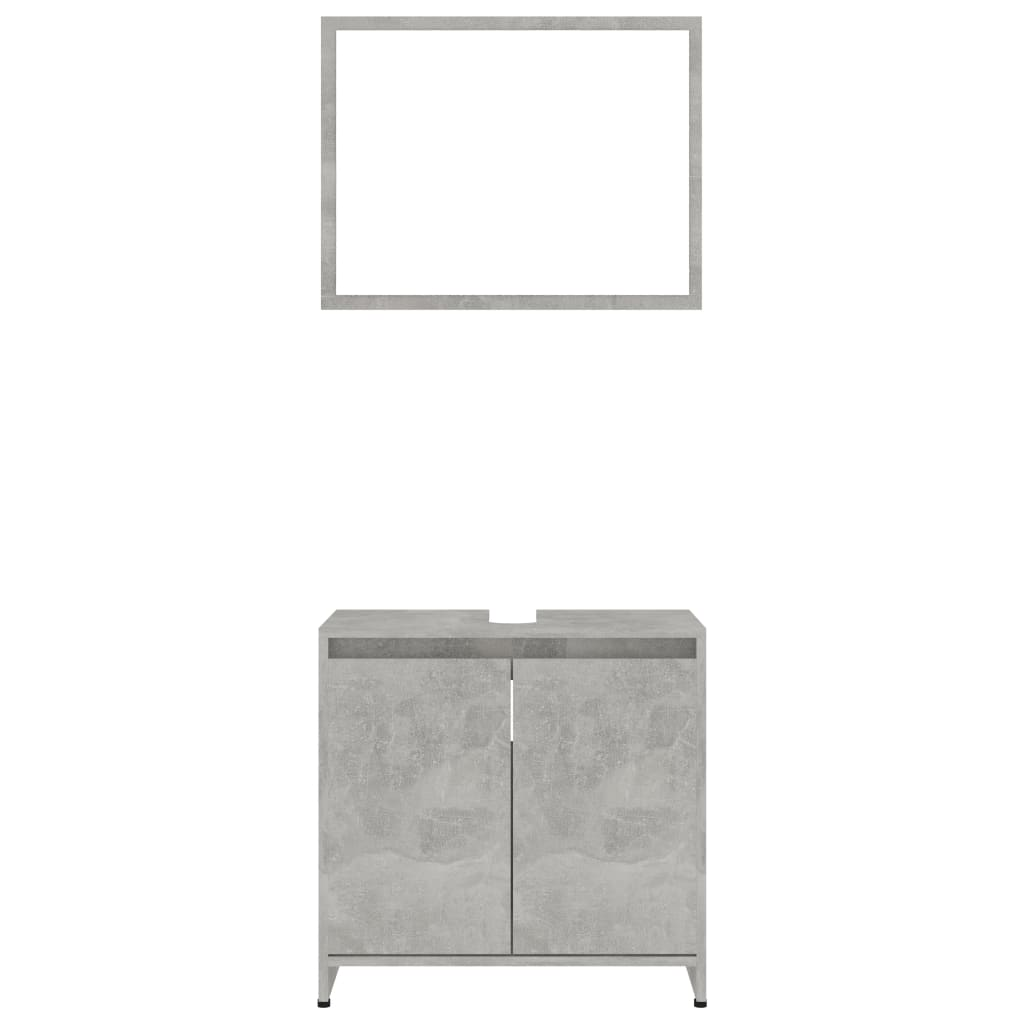 vidaXL 3 Piece Bathroom Furniture Set Concrete Grey Engineered Wood