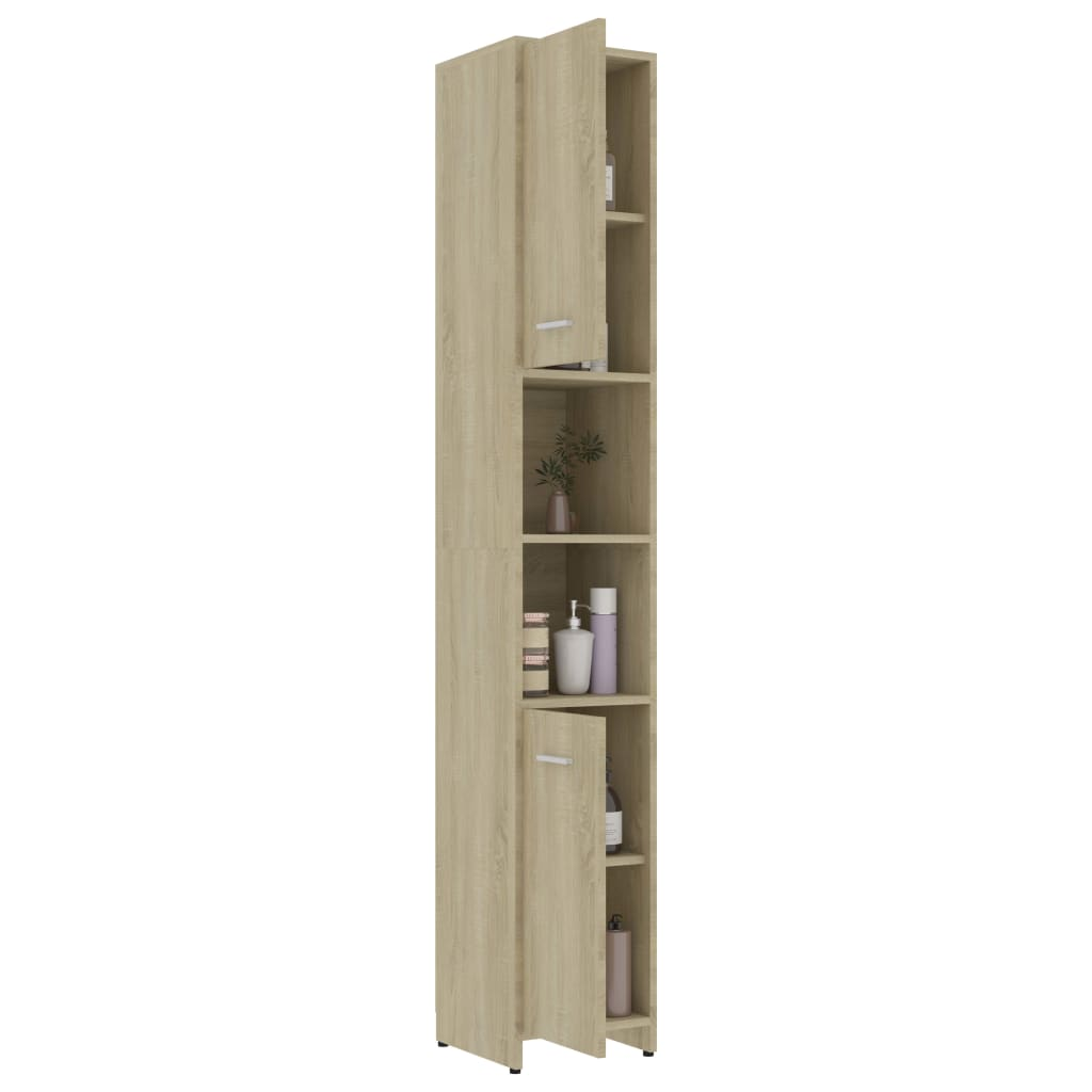 vidaXL 3 Piece Bathroom Furniture Set Sonoma Oak Engineered Wood