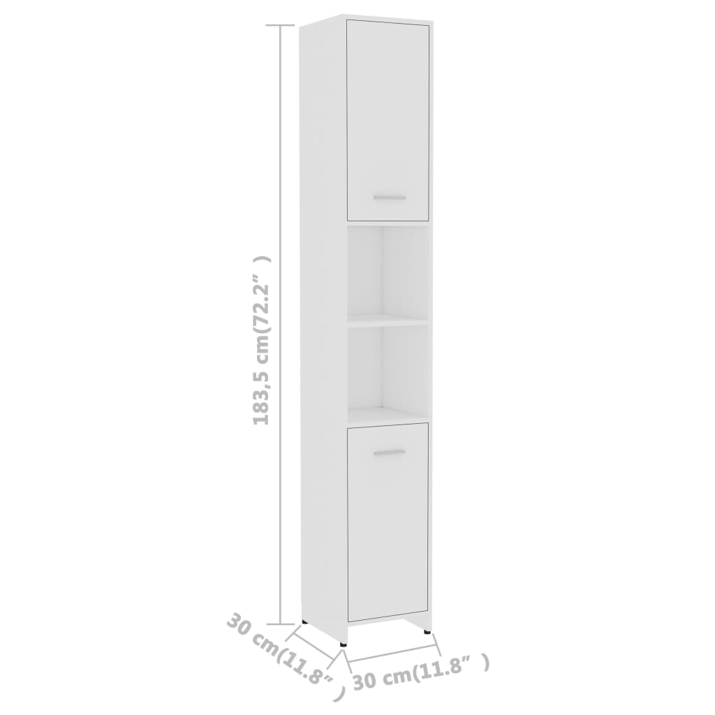 vidaXL 3 Piece Bathroom Furniture Set White Engineered Wood