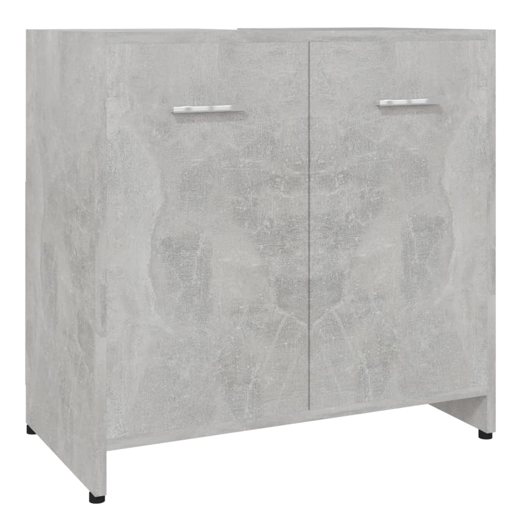 vidaXL 4 Piece Bathroom Furniture Set Concrete Grey