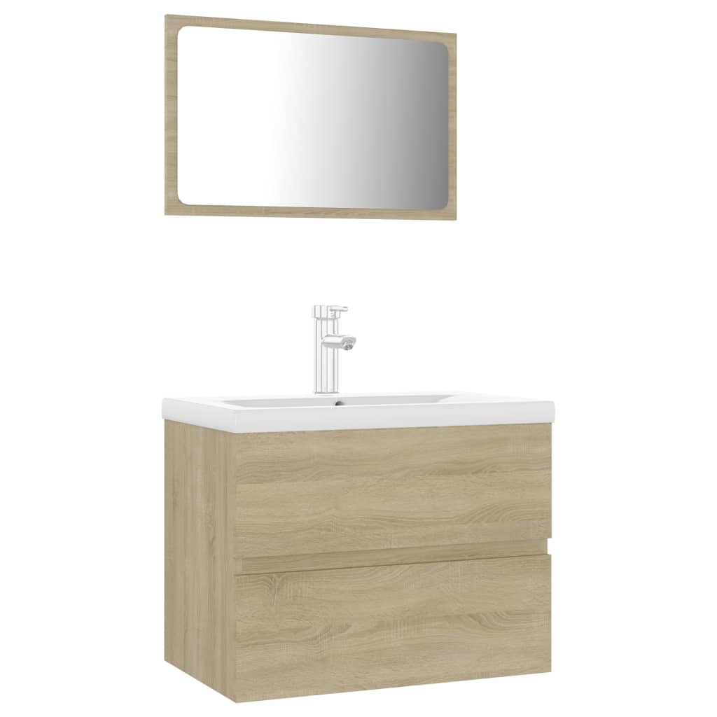 vidaXL Bathroom Furniture Set Sonoma Oak Engineered Wood