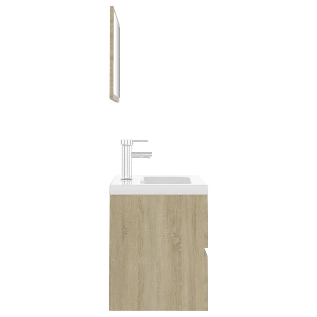 vidaXL Bathroom Furniture Set Sonoma Oak Engineered Wood