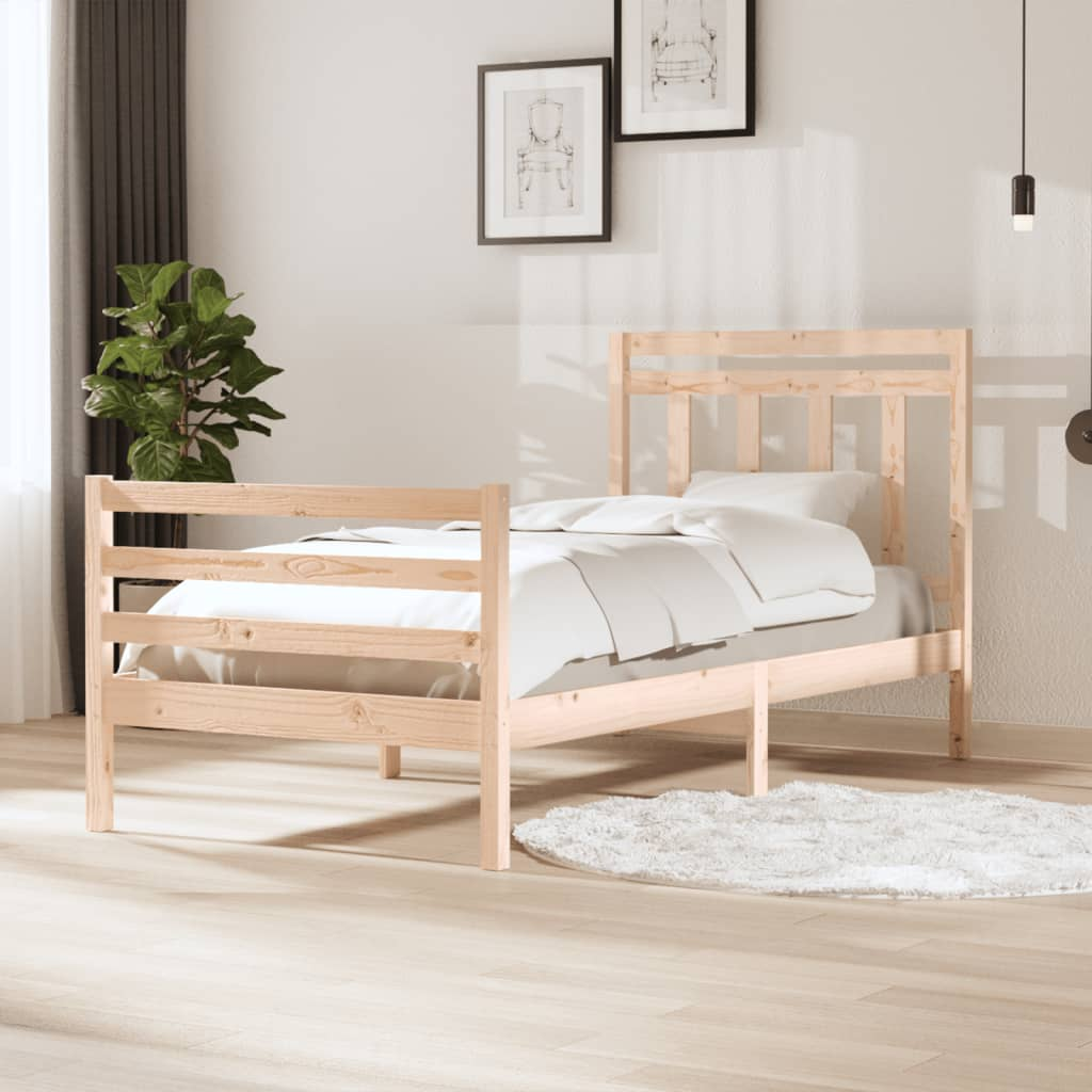 vidaXL Bed Frame Solid Wood 100x200 cm