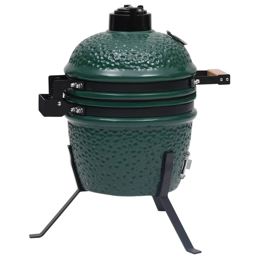 vidaXL 2-in-1 Kamado Barbecue Grill Smoker Ceramic 56 cm Green