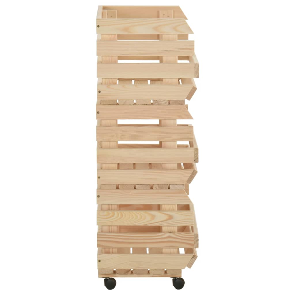 vidaXL Vegetable Trolley 57x30x80 cm Solid Pinewood