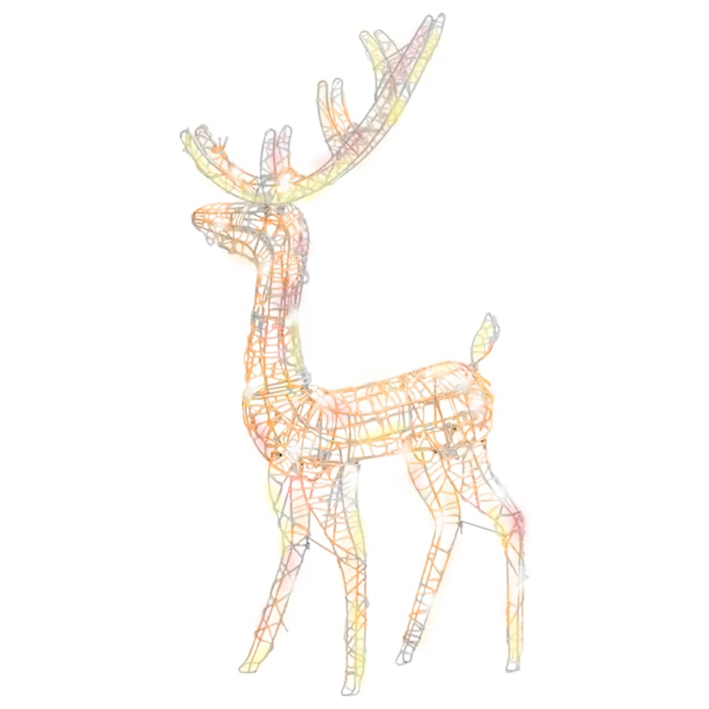 vidaXL Acrylic Reindeer Christmas Decoration 140 LEDs 120cm Colourful