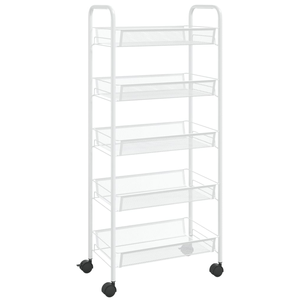 vidaXL 5-Tier Kitchen Trolley White 46x26x105 cm Iron