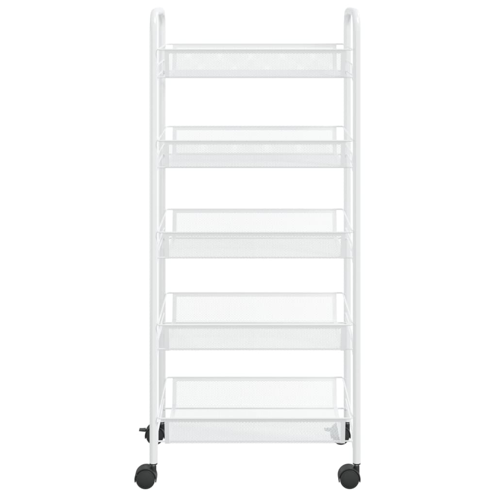 vidaXL 5-Tier Kitchen Trolley White 46x26x105 cm Iron