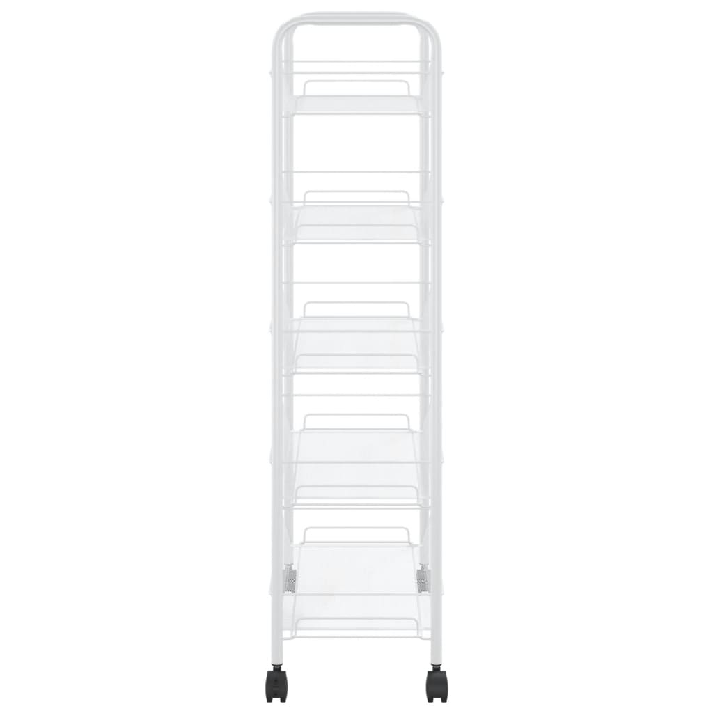 vidaXL 5-Tier Kitchen Trolley White 46x26x105 cm Iron