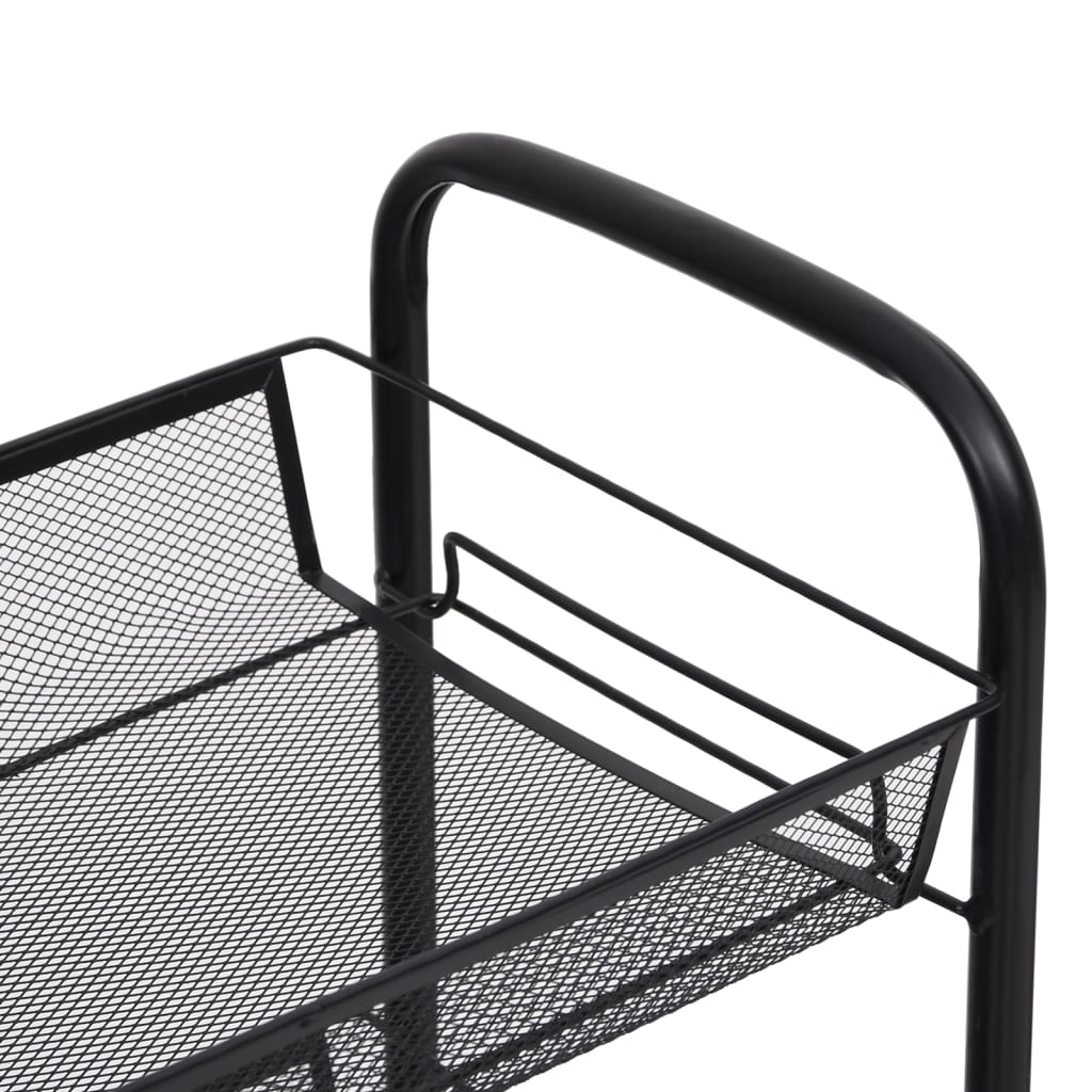 vidaXL 5-Tier Kitchen Trolley Black 46x26x105 cm Iron