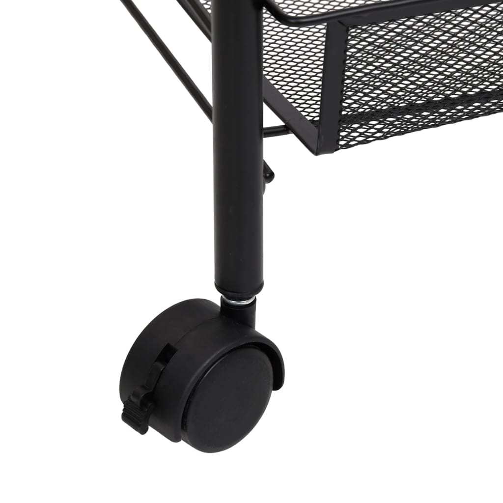 vidaXL 5-Tier Kitchen Trolley Black 46x26x105 cm Iron