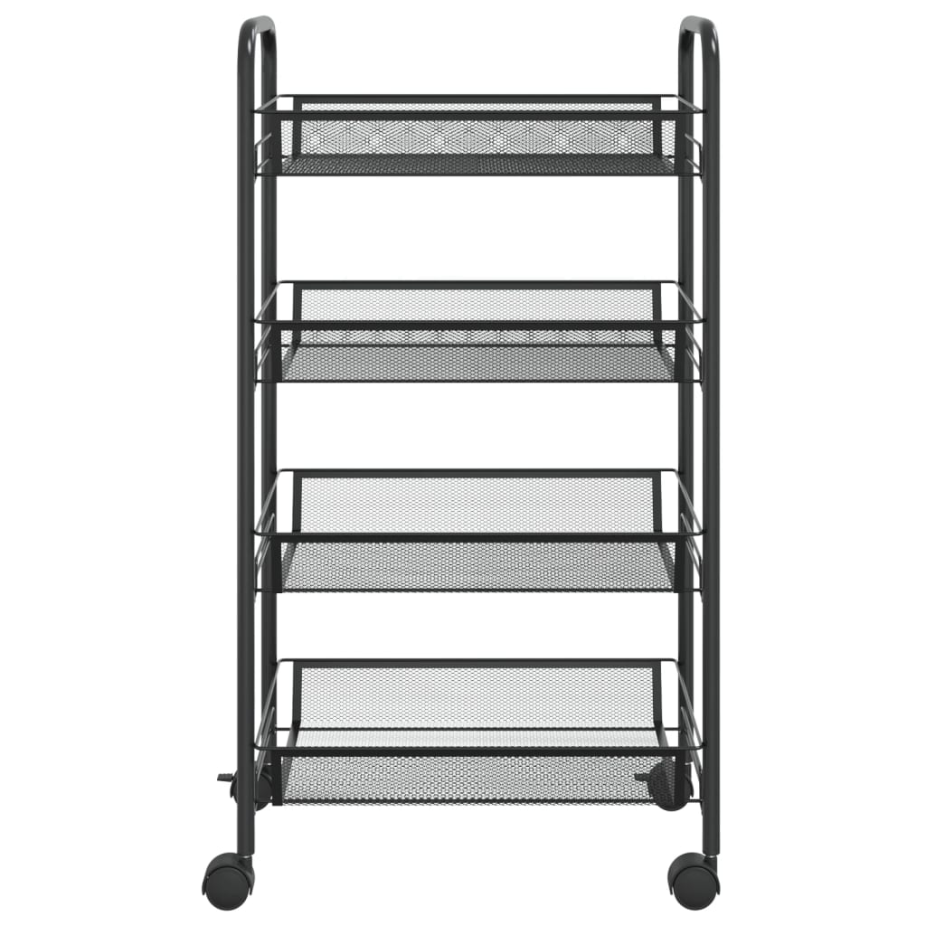 vidaXL 4-Tier Kitchen Trolley Black 46x26x85 cm Iron