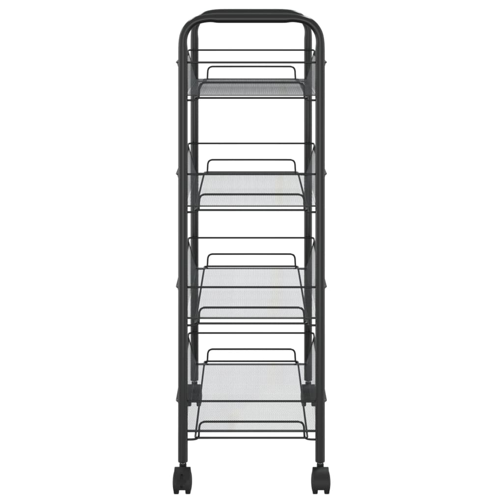 vidaXL 4-Tier Kitchen Trolley Black 46x26x85 cm Iron