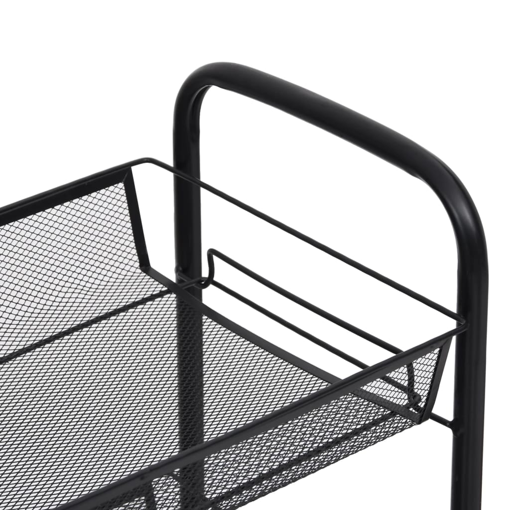 vidaXL 4-Tier Kitchen Trolley Black 46x26x85 cm Iron