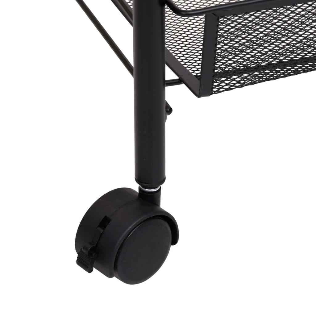 vidaXL 4-Tier Kitchen Trolley Black 46x26x85 cm Iron