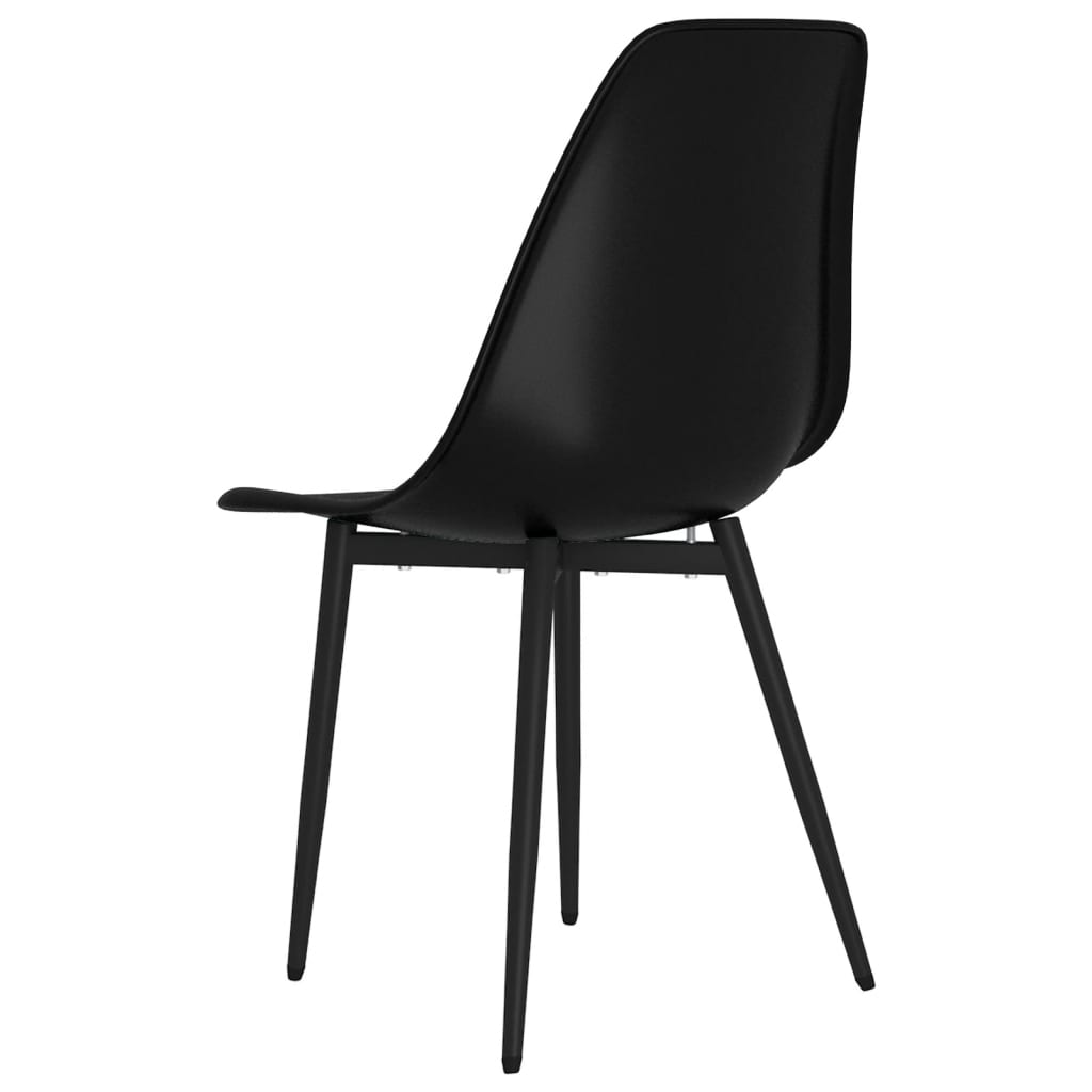 vidaXL Dining Chairs 2 pcs Black PP