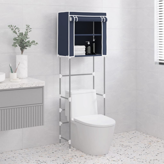 vidaXL 2-Tier Storage Rack over Toilet Blue 56x30x170 cm Iron