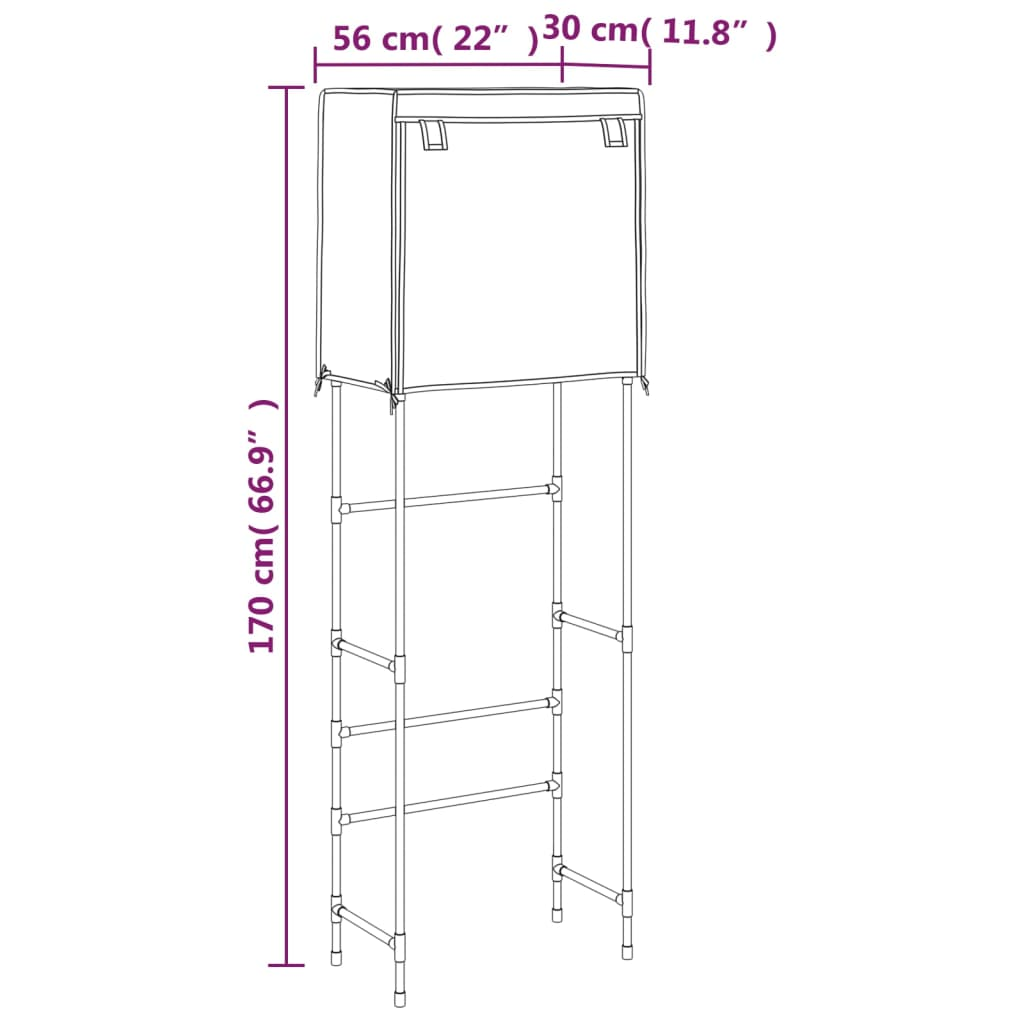 vidaXL 2-Tier Storage Rack over Toilet Blue 56x30x170 cm Iron