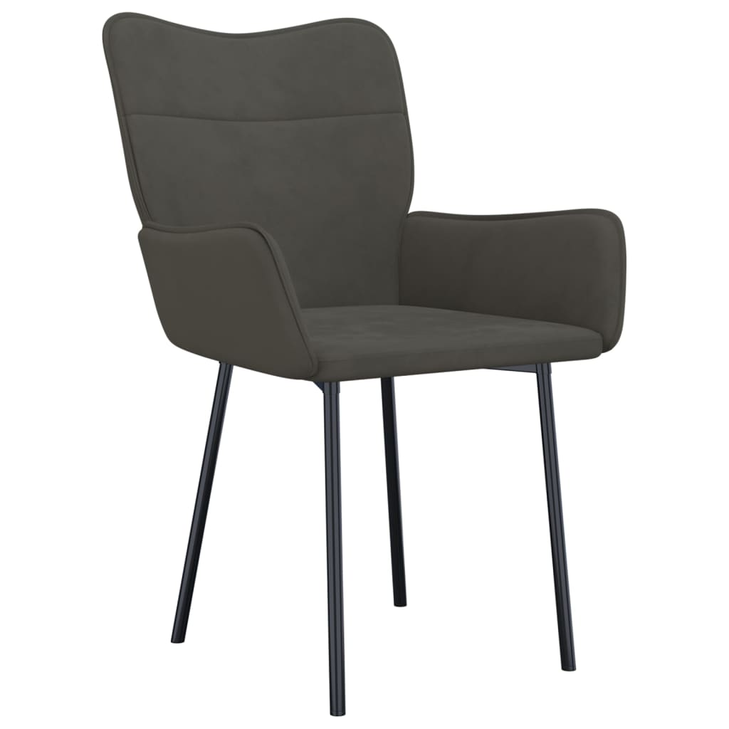 vidaXL Dining Chairs 2 pcs Dark Grey Velvet