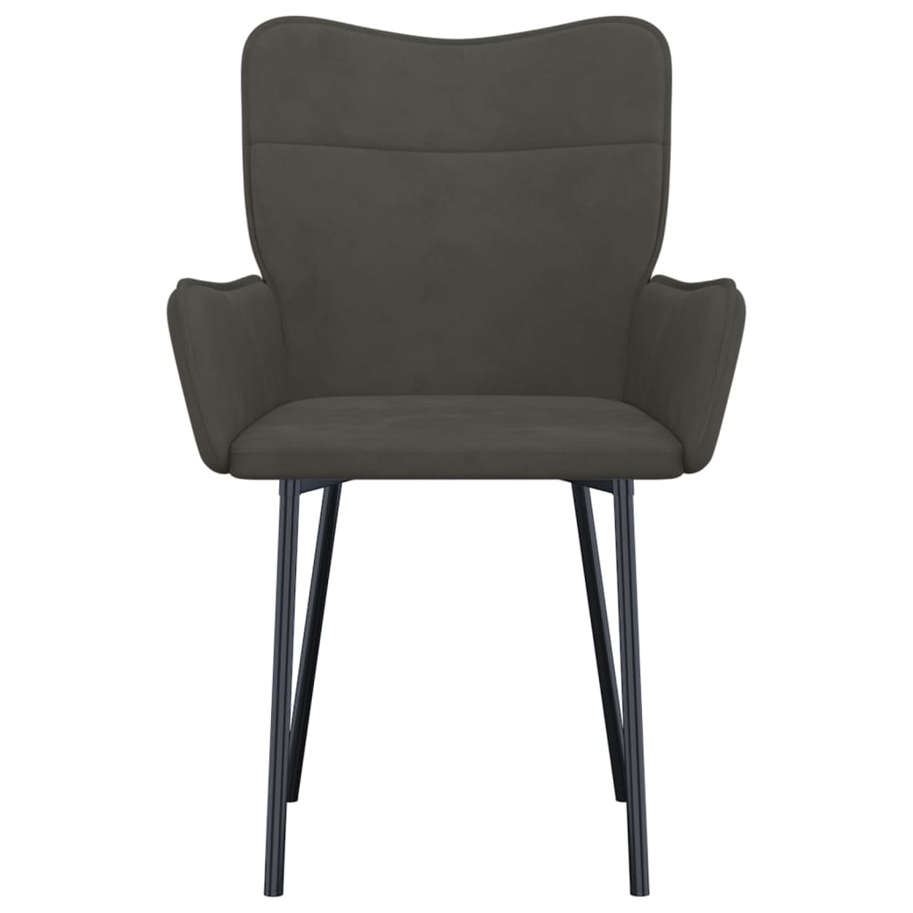 vidaXL Dining Chairs 2 pcs Dark Grey Velvet