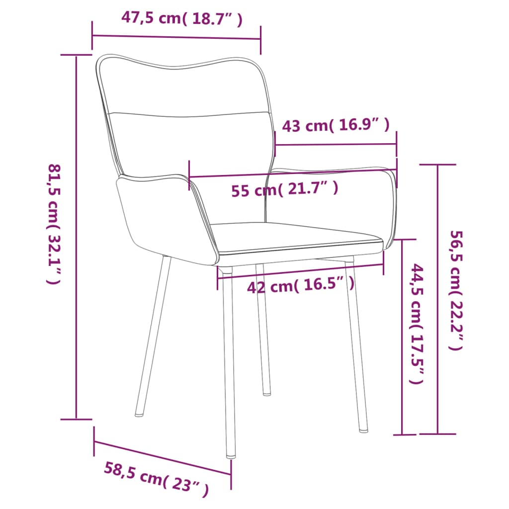 vidaXL Dining Chairs 2 pcs Dark Grey Velvet