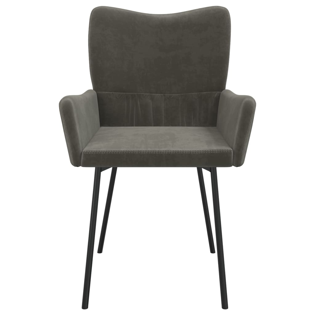 vidaXL Dining Chairs 2 pcs Dark Grey Velvet