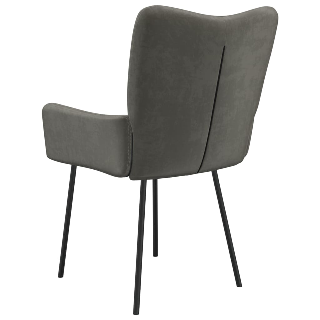 vidaXL Dining Chairs 2 pcs Dark Grey Velvet