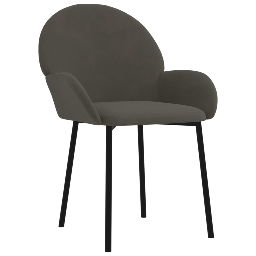 vidaXL Dining Chairs 2 pcs Dark Grey Velvet