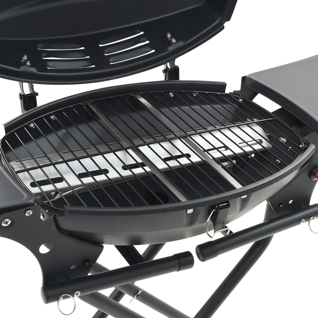 vidaXL Portable Gas BBQ Grill with Cooking Zone Black