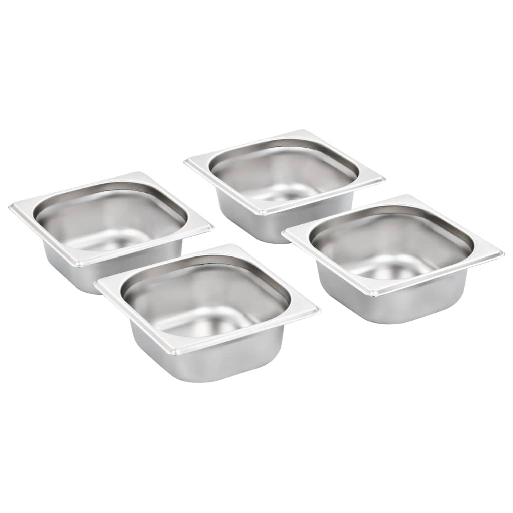 vidaXL Gastronorm Containers 12 pcs GN 1/6 65 mm Stainless Steel