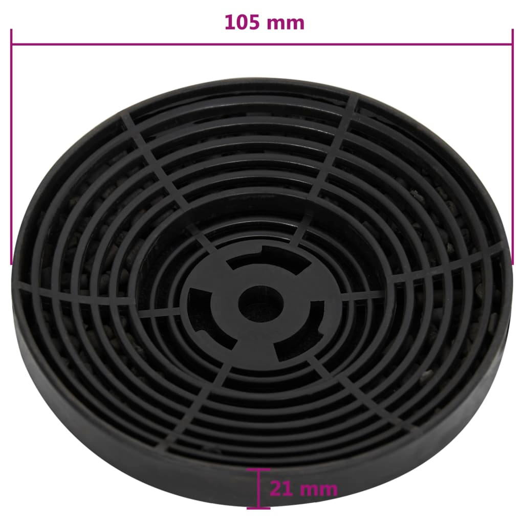 vidaXL Range Hood Charcoal Filters 2 pcs 105x21 mm