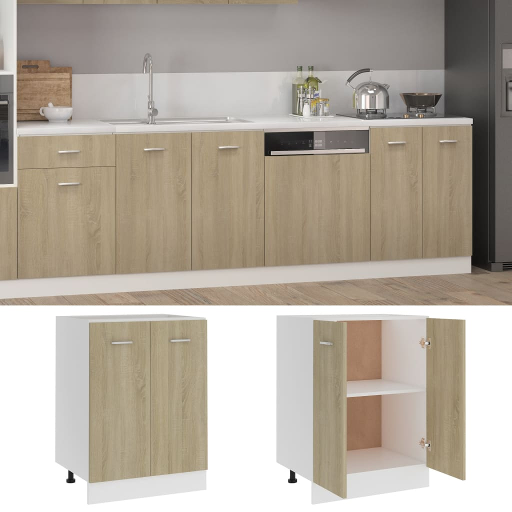 vidaXL Bottom Cabinet Sonoma Oak 60x46x81.5 cm Engineered Wood