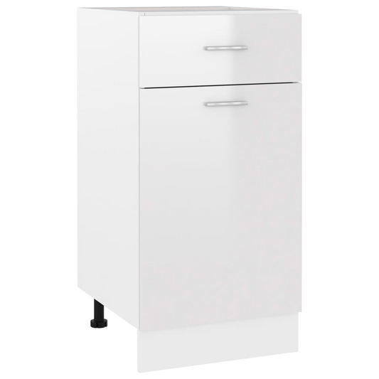 vidaXL Drawer Bottom Cabinet High Gloss White 40x46x81.5 cm Engineered Wood