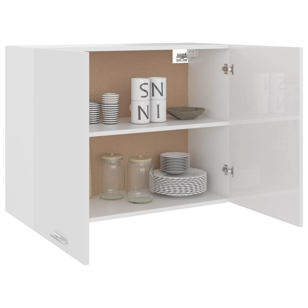 vidaXL Hanging Cabinet High Gloss White 80x31x60 cm Engineered Wood